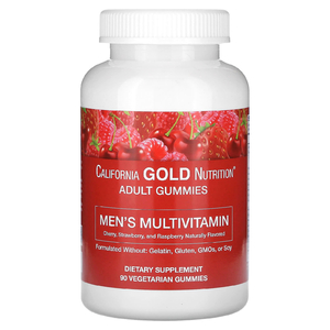 California Gold Nutrition, жевательные мультивитамины для мужчин, ягодно-фруктовый вкус, 90 жевательных таблеток