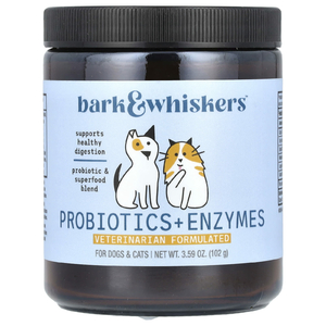 Dr. Mercola, Bark & Whiskers, пробиотики и ферменты, для собак и кошек, 102 г (3,59 унции)