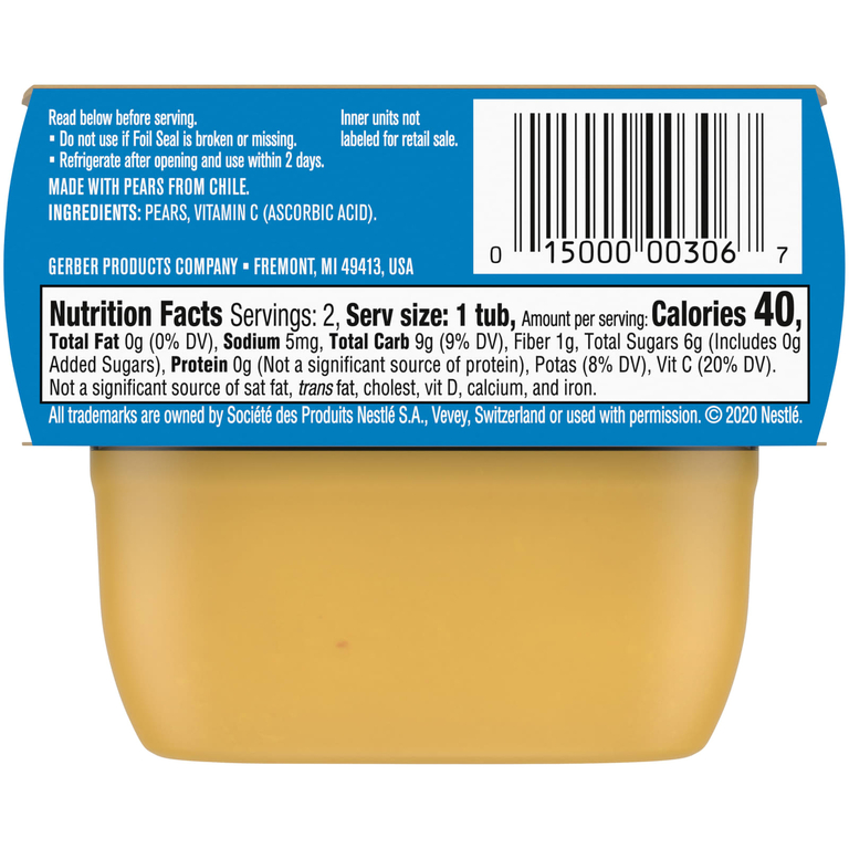 Gerber, Natural for Baby, 1st Foods, груша, 2 пакетика, 56 г (2 унции)