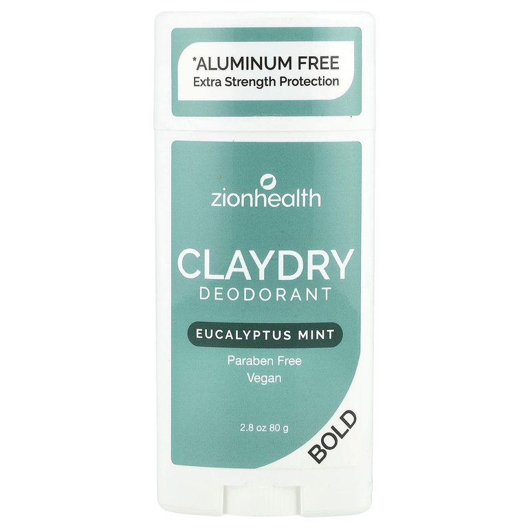 Zion Health, Bold, ClayDry, дезодорант, «Эвкалипт и мята», 80 г (2,8 унции)