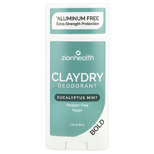Zion Health, Bold, ClayDry, дезодорант, «Эвкалипт и мята», 80 г (2,8 унции)