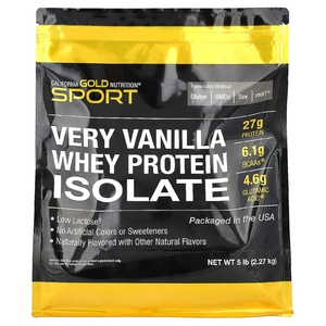 California Gold Nutrition, изолят сывороточного протеина, с ванильным вкусом, 2,27 кг (5 фунтов)