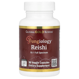 California Gold Nutrition, рейши (Ganoderma lucidum), полный спектр действия, сертифицированный органический продукт, 90 растительных капсул