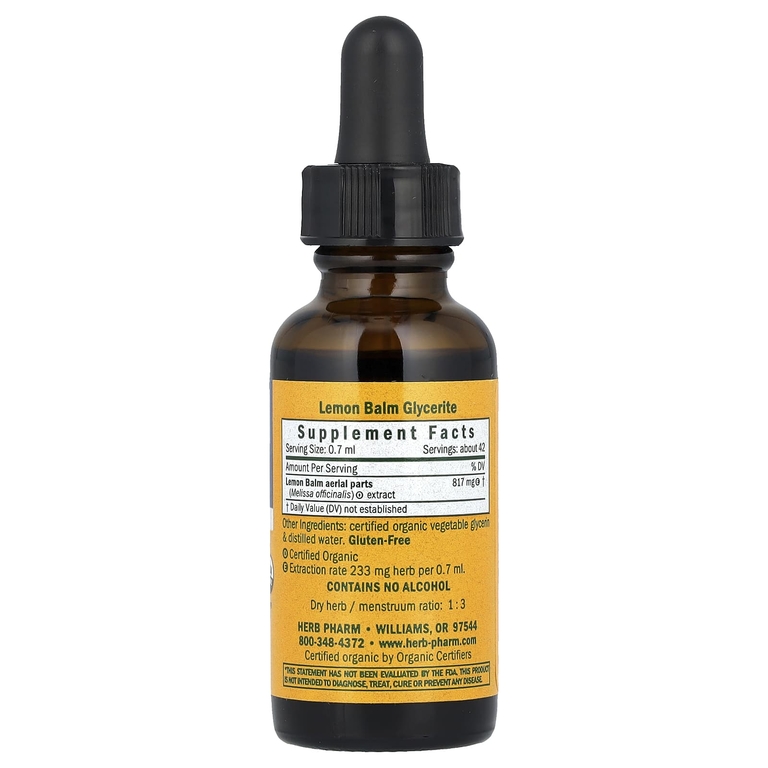 Herb Pharm, мелисса лекарственная, без спирта, 30 мл (1 жидк. унция)