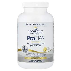 Nordic Naturals, ЭПК, омега-3 со вкусом лимона, 180 желатиновых капсул