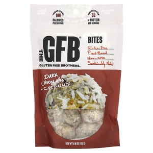 The GFB, Кусочки без глютена, темный шоколад + кокос, 113 г (4 унции)