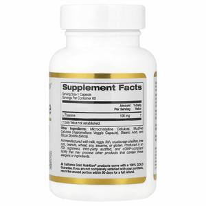 California Gold Nutrition, L-теанин, с AlphaWave®, 100 мг, 60 растительных капсул