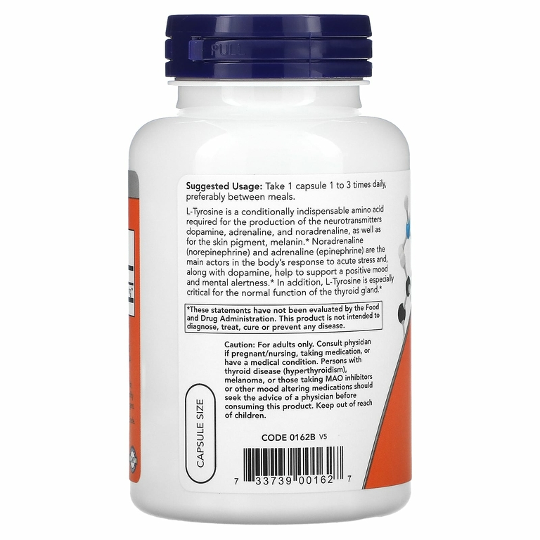 NOW Foods, L-тирозин, 500 мг, 120 капсул
