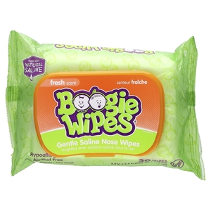 Boogie Wipes, Салфетки с натуральной солью для текущего носа, свежий запах, 30 салфеток (Товар снят с продажи) 