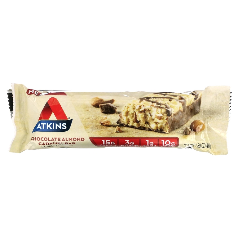 Atkins, протеиновый батончик, шоколад, миндаль и карамель, 5 шт. по 48 г (1,69 унции)