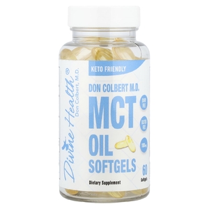 Divine Health, капсулы с маслом MCT, 1000 мг, 60 желатиновых капсул