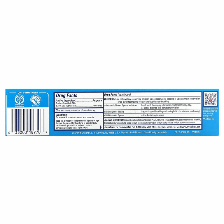 Arm & Hammer, PeroxiCare, зубная паста для здоровья десен, свежая мята, 170 г (6 унций) (Товар снят с продажи) 