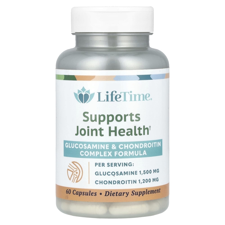 LifeTime Vitamins, Комплексная формула глюкозамина и хондроитина, 60 капсул