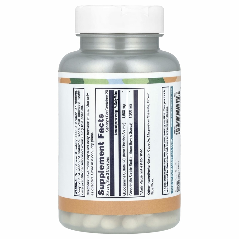 LifeTime Vitamins, Комплексная формула глюкозамина и хондроитина, 60 капсул