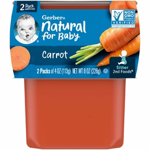 Gerber, морковь, 2 баночки, 113 г (4 унции) в каждой