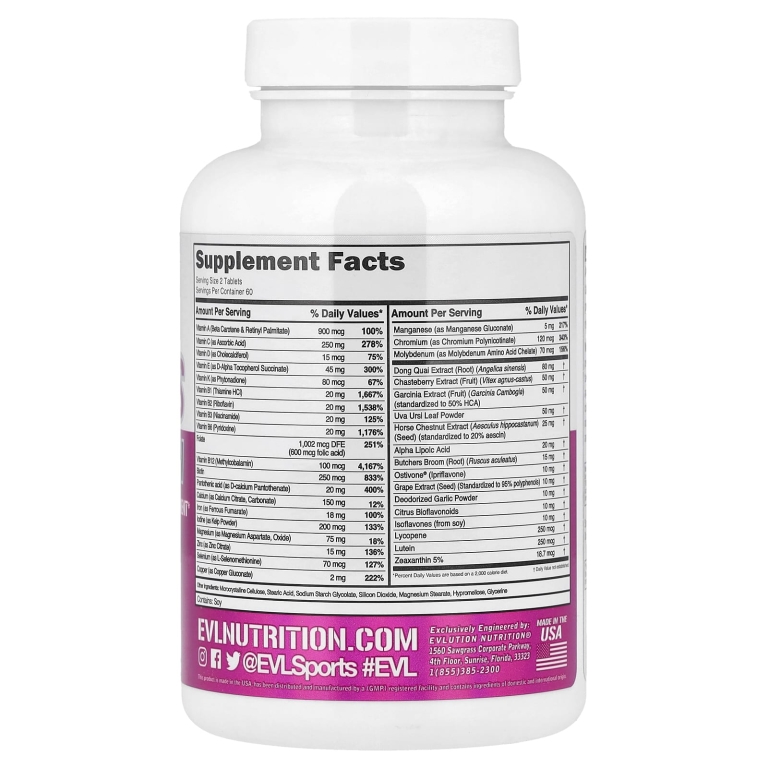 EVLution Nutrition, мультивитамины для женщин, 120 таблеток
