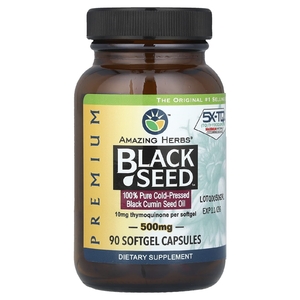 Amazing Herbs, Black Seed, 500 мг, 90 гелевых капсул