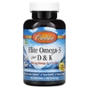 Carlson, Elite Omega-3 с витаминами D и K, натуральный вкус лимона, 60 мягких таблеток