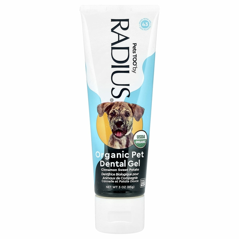 RADIUS, Органический гель для зубов домашних животных, батат с корицей, 85 г (3 унции)