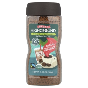 Highground Coffee, органический растворимый кофе, средняя обжарка, без кофеина, 100 г (3,53 унции) (Товар снят с продажи) 