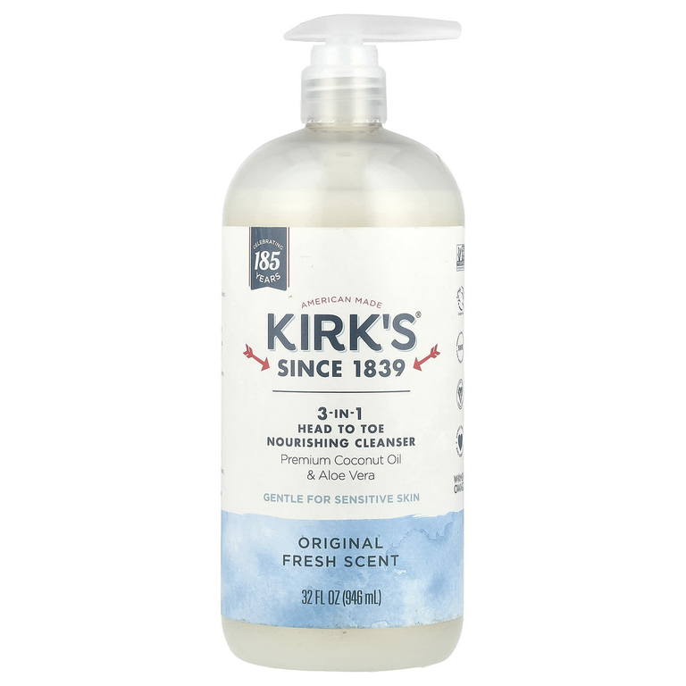 Kirk's, Питательное очищающее средство 3-в-1, Original Fresh, 946 мл (32 жидк. Унции)