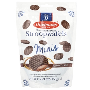 Daelmans, мини-строопвафли, с шоколадным вкусом, 150 г (5,29 унции) (Товар снят с продажи) 