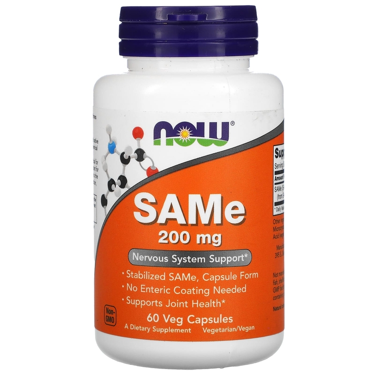 NOW Foods, SAMe (дисульфат тозилат), 200 мг, 60 растительных капсул