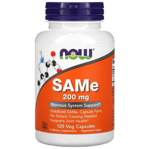 NOW Foods, SAMe (дисульфат тозилат), 200 мг, 120 растительных капсул