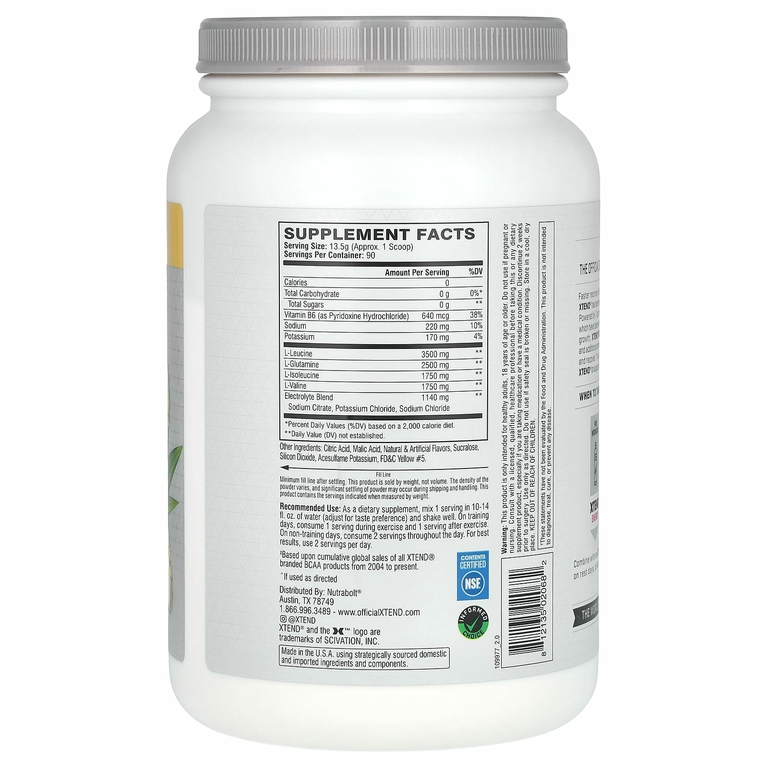 Xtend, The Original, 7 г аминокислот с разветвленной цепью (BCAA), со вкусом тропических фруктов, 1,26 кг (2,78 фунта)