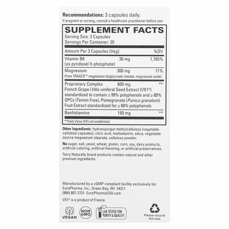 Terry Naturally, Clinical OPC, OPC, для здоровья сердца, 60 капсул