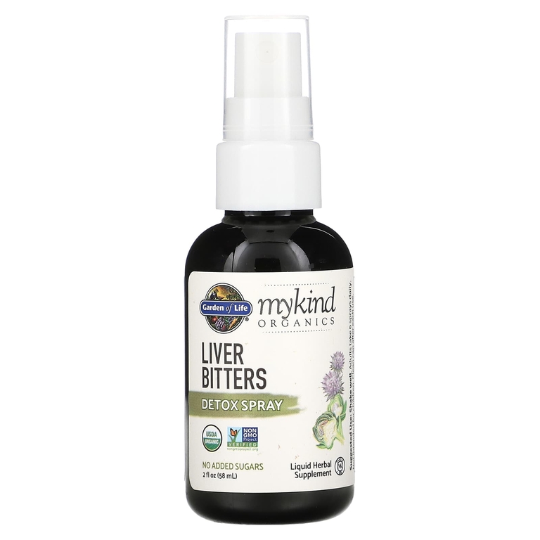 Garden of Life, MyKind Organics, спрей для очищения печени на основе горьких растений, 58 мл (2 жидк. унции)