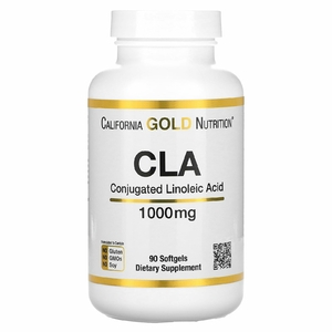 California Gold Nutrition, Clarinol, КЛК, конъюгированная линолевая кислота, 1000 мг, 90 мягких таблеток