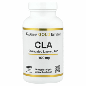 California Gold Nutrition, КЛК, конъюгированная линолевая кислота, 1000 мг, 90 растительных капсул