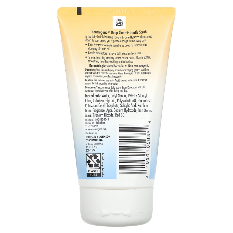 Neutrogena, Deep Clean, нежный скраб, 124 мл (4,2 жидк. унции) (Товар снят с продажи) 