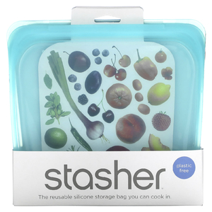 Stasher, Aqua, многоразовый силиконовый контейнер для еды, удобный размер для бутербродов, средний, 450 мл (15 жидк. унций)