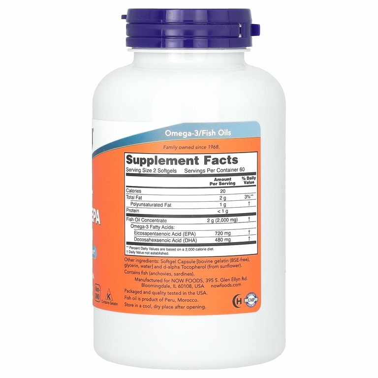 NOW Foods, Super Omega, рыбий жир с ЭПК, 120 капсул