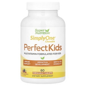 Super Nutrition, Perfect Kids, мультивитаминный комплекс для детей, ягодный вкус, 60 вегетарианских жевательных таблеток