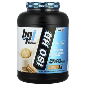 BPI Sports, ISO HD ™, 100% чистый изолят белка, ванильное печенье, 2170 г (4,8 фунта) (Товар снят с продажи) 