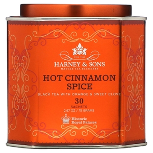 Harney & Sons, черный пряный чай с корицей, апельсином и сладкой гвоздикой, 30 пакетиков, 75 г (2,67 унции)