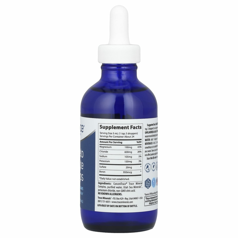 Trace Minerals ®, электролитические капли для соблюдающих кетодиету, 118 мл (4 жидк. унции)