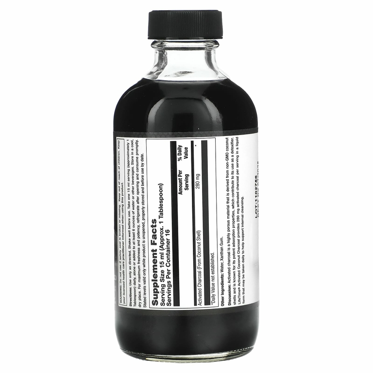 LifeTime Vitamins, Активированный кокосовый уголь, без добавок, 280 мг, 237 мл (8 жидк. унц.)