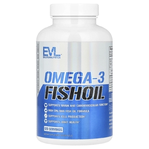 EVLution Nutrition, рыбий жир с омега-3, 1000 мг, 120 капсул