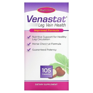 BodyGold, Venastat, средство для здоровья вен ног, 105 капсул