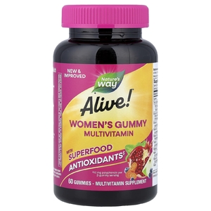Nature's Way, Alive!®, жевательные мультивитамины для женщин, смесь ягод, 60 жевательных мармеладок