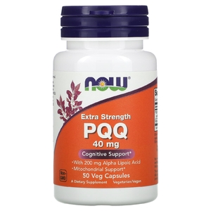 NOW Foods, PQQ усиленного действия, 40 мг, 50 растительных капсул
