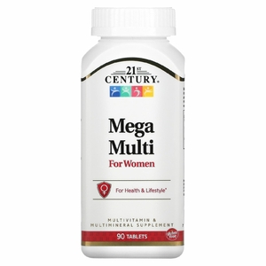 21st Century, Mega Multi, мультивитамины и мультимикроэлементы для женщин, 90 таблеток