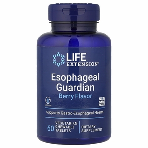 Life Extension, Esophageal Guardian, ягоды, 60 вегетарианских жевательных таблеток