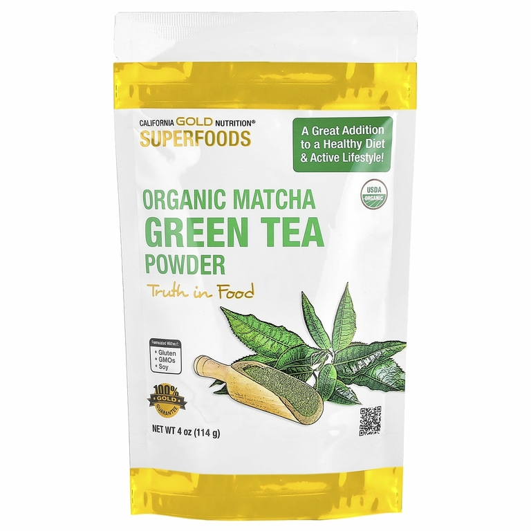 California Gold Nutrition, Superfoods, органический зеленый чай матча в порошке, 114 г (4 унции)