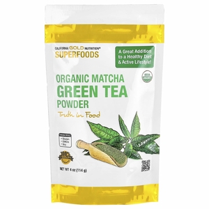 California Gold Nutrition, Superfoods, органический зеленый чай матча в порошке, 114 г (4 унции)
