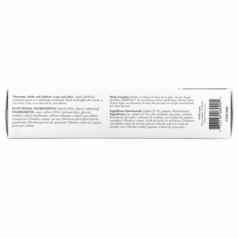 NOW Foods, Solutions, XyliWhite, зубная гель-паста, освежающая мята, 181 г (6,4 унции)